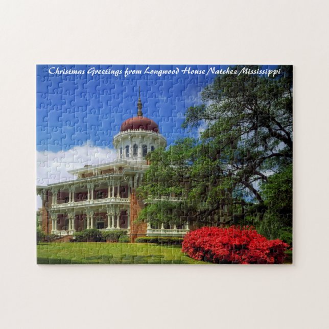 Longwood House Natchez Christmas Greetings Jigsaw Puzzle (Horizontal)