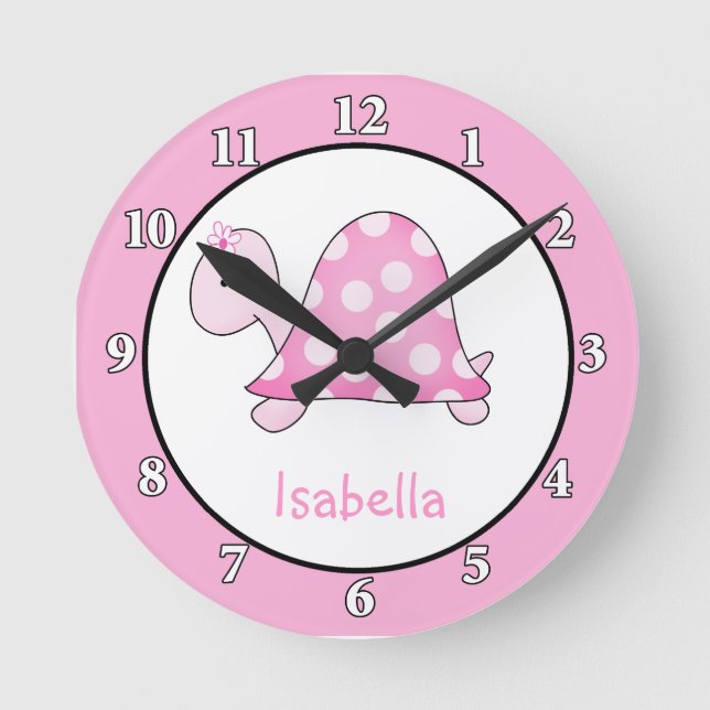 Lonnie's Pink Turtle Wall Clock (Front)