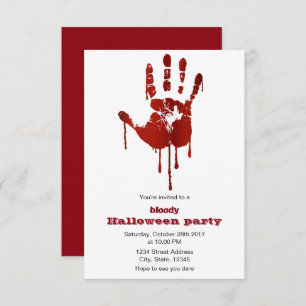 loody hand halloween party invitation