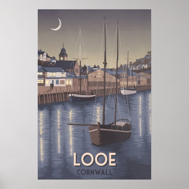 Looe Cornwall Travel Poster (Front)
