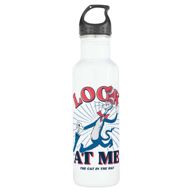 Look At Me Cat In The Hat 710 Ml Water Bottle (Front)