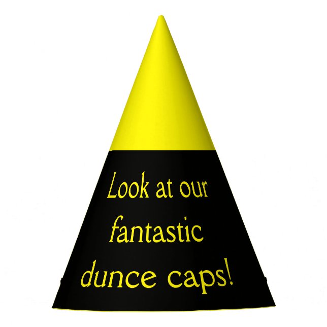 Look at our fantastic dunce caps! party hat (Front)