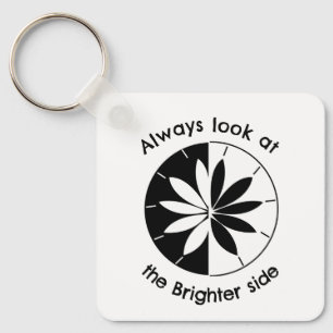 Look At The Brighter Side Inspirational Quote Keychain