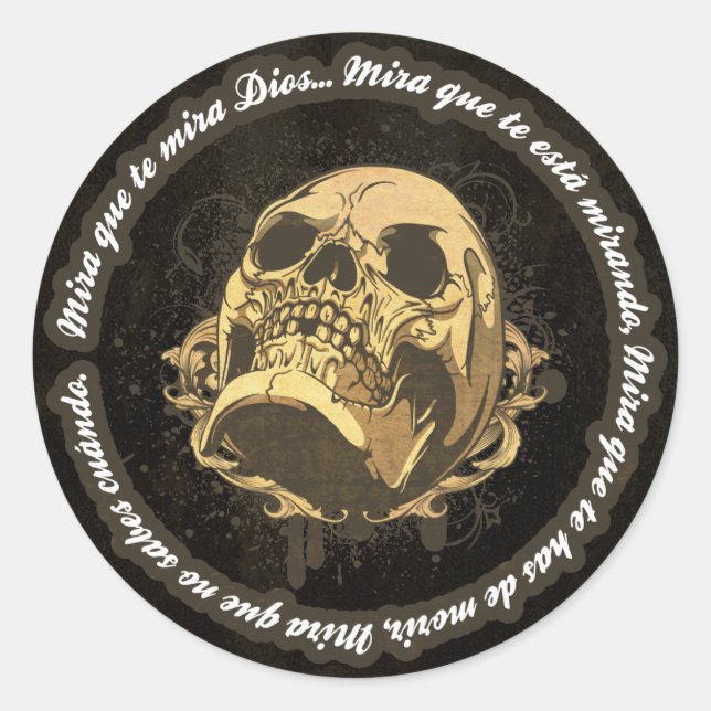 Look at you god classic round sticker (Front)