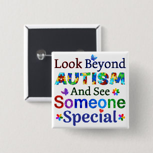 Look Beyond AUTISM 2 Inch Square Button