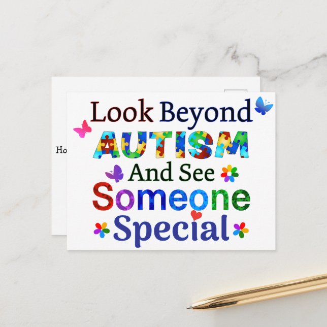 Look Beyond AUTISM Postcard (Front/Back In Situ)