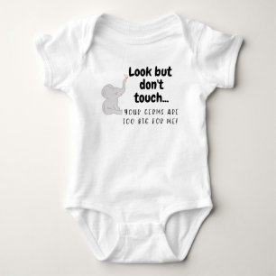 Look But Don't Touch! Cute Elephant Baby Bodysuit