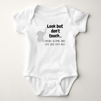 Look But Don't Touch! Cute Elephant Baby Bodysuit