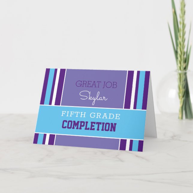 Look! Custom grade completion card!  Card (Front)