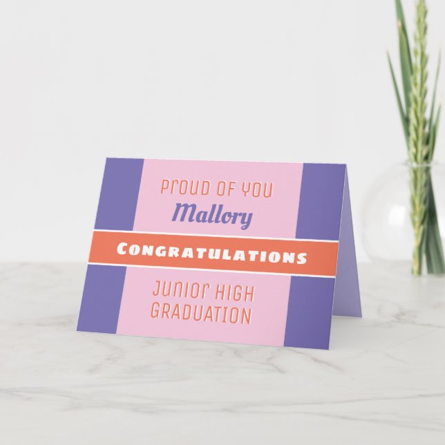 Look! Custom Junior High graduation card! Card (Front)