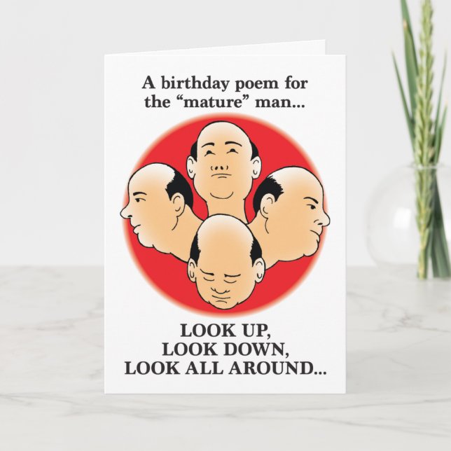 Look Down Humourous Birthday Card (Front)
