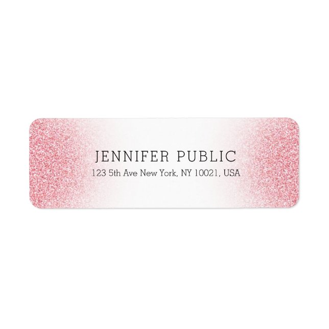 Look Elegant Template Pink Rose Gold Glitter White (Front)