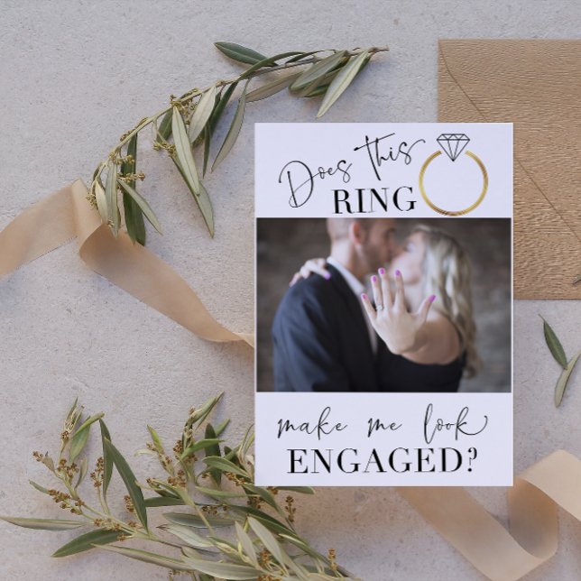 Look Engaged Photo Blush White Engagement Party Invitation (Engaged & Excited! Join Us for the Party 🥂💍 [Personalize Here])