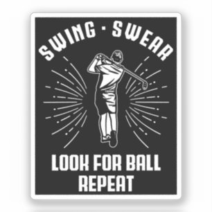 Look for Ball Repeat Golf Nerd Vintage Golfing Pun