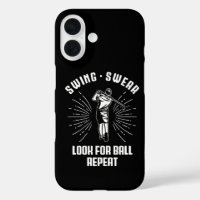Look for Ball Repeat Golf Nerd Vintage Golfing Pun