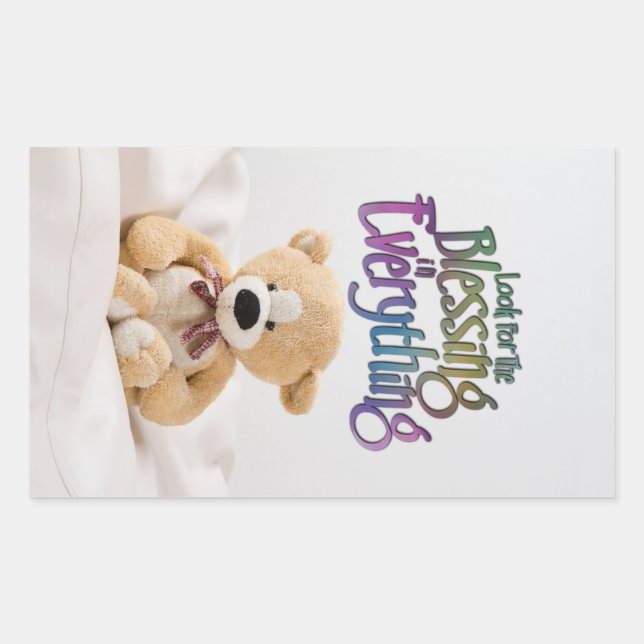 Look For The Blessing Teddy Bear MotivationalQuote Sticker (Front)