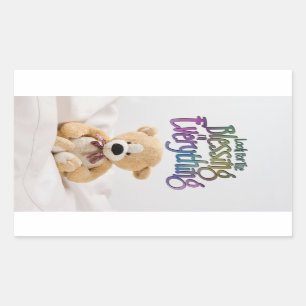 Look For The Blessing Teddy Bear MotivationalQuote Sticker