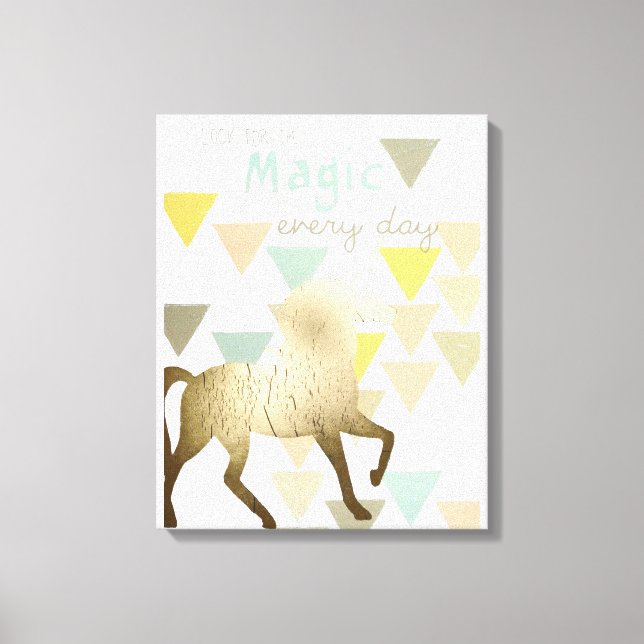Look for the Magic Everyday Gold Unicorn Canvas Print (Front)