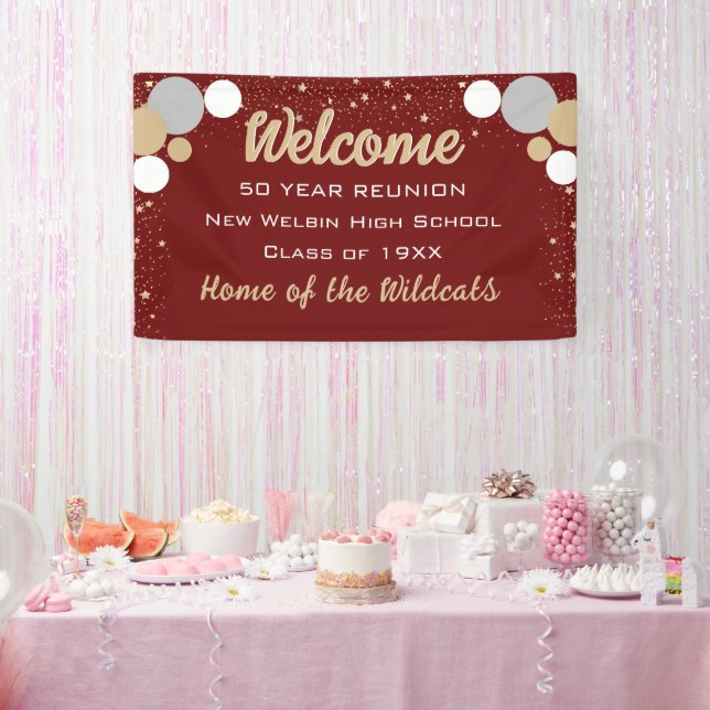 LOOK! Fun Confetti Class Reunion banner (Party)