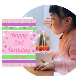 Look! Happy  2nd birthday customized card<br><div class="desc">Happy birthday to 2 year old</div>
