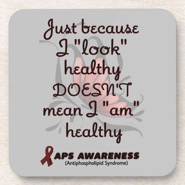 "Look" healthy/Butterfly...APS Beverage Coaster (Front)