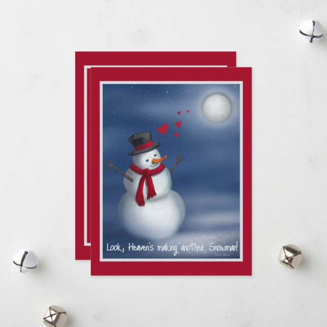 Look, Heavens Making Another Snowman Holiday Card (Front/Back In Situ)