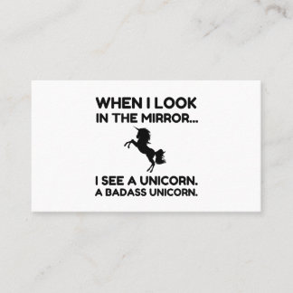 LOOK I SEE A BADASS UNICORN BUSINESS CARD