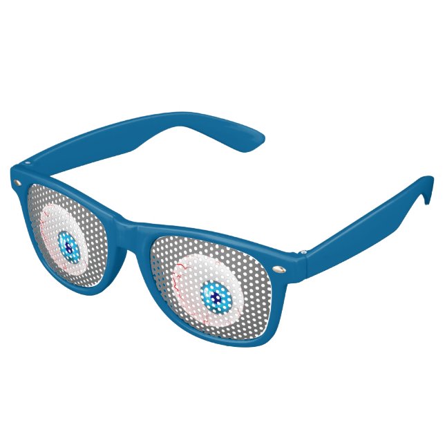 LOOK in the blue eyeball without a blink Retro Sunglasses (Angled)