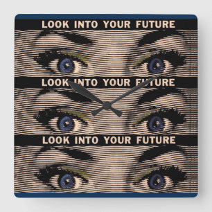 Look into your future square wall clock