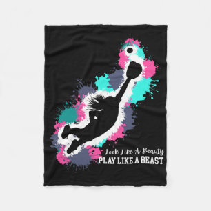 Look Like A Beauty - Play Like A Beast - Fun Softl Fleece Blanket