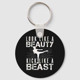 Look Like Beauty Kick Like Beast Kickboxer Athleti Keychain