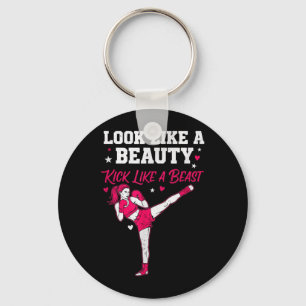 Look Like Beauty Kick Like Kickboxing Kickboxer Keychain