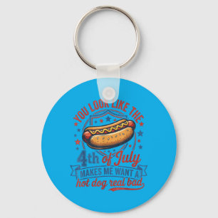 Look Like The 4th Of July Makes Want A Hot Dog Keychain