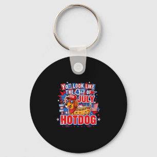 Look like the 4th of july makes want hotdog real keychain