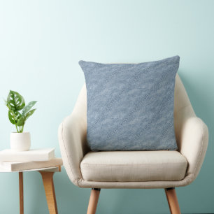Look of Blue Jean Denim Throw Pillow