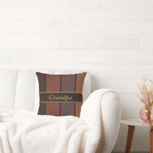 Look of Leather Monogrammed Throw Pillow