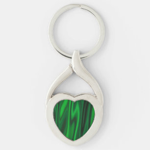 Look of Smooth 0f Emerald Green Satin Fabric Keychain