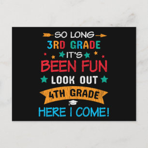 Look Out 4th Grade Here I Come Back To School Kids Postcard