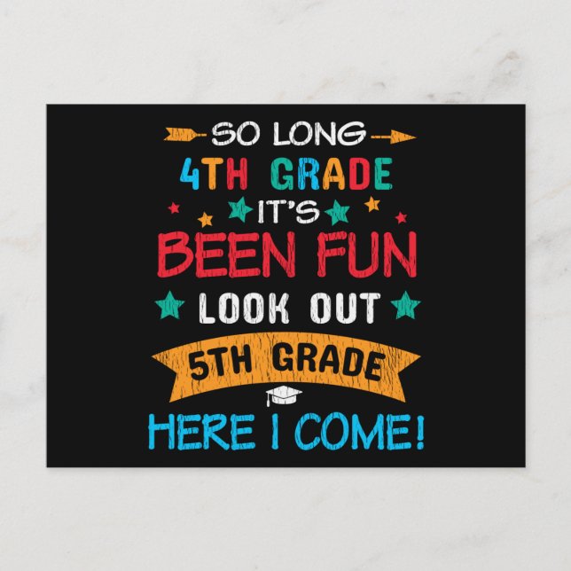 Look Out 5th Grade Here I Come Back To School Kids Postcard (Front)