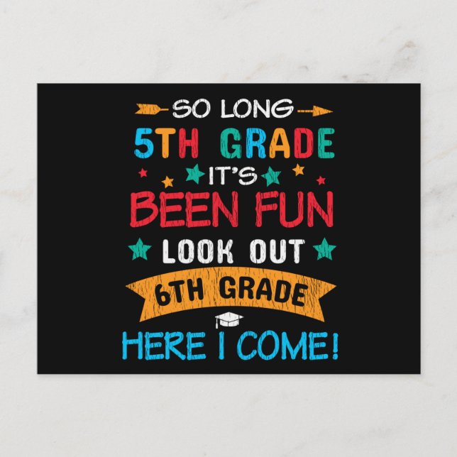 Look Out 6th Grade Here I Come Back To School Kids Postcard (Front)