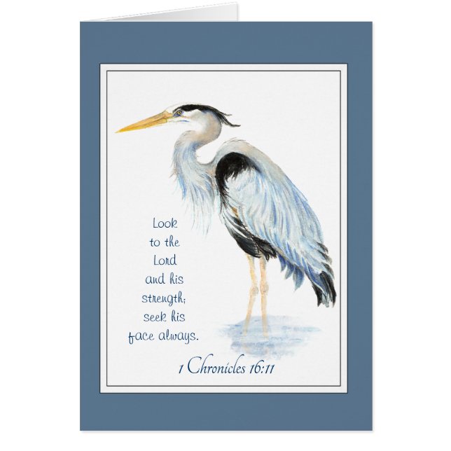 Look to the Lord Bible Inspirational Quote Heron (Front)