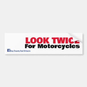 Look Twice Bumper Sticker