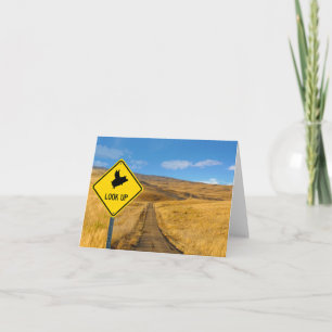 Look Up - Flying Pig Sign Note Card
