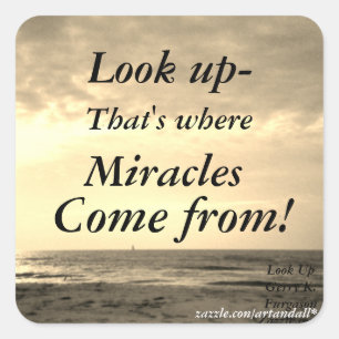 LOOK UP SQUARE STICKER