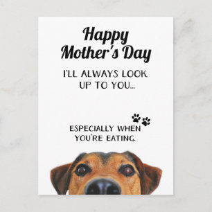 Look Up To You Funny Mothers Day PostCard From Dog