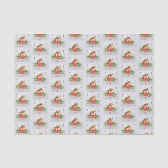 "Look who bloomed!" Corgi Tissue Paper (Front)