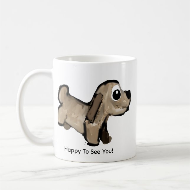 Look Who Comes Running Coffee Mug (Left)