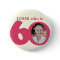 Look who is 60 photo fun pink cream button/badge