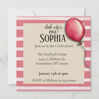 Look who’s one birthday Invitation