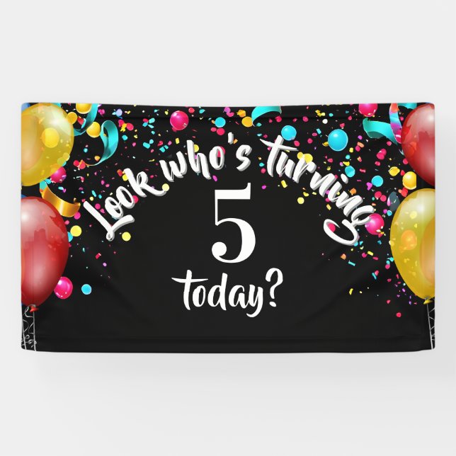 Look Who’s Turning Birthday Banner – Customizable  (Horizontal)